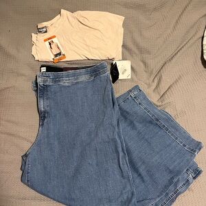 Ava & Viv Blue Flare Jeans and cream top